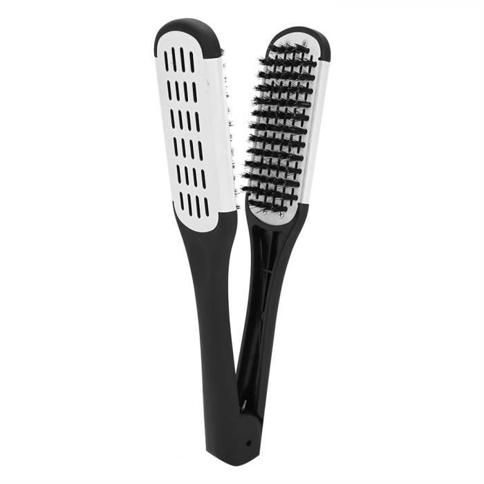 Brosse à lisser les cheveux, sans statique et respectueux de la peau Pince à coiffer en forme de V professionnel Peigne à lisser