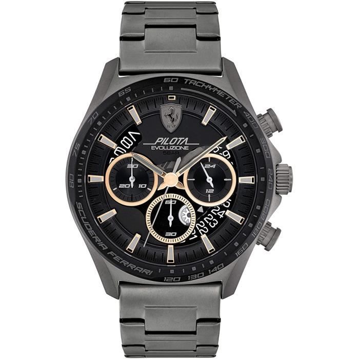 Ferrari - Montre Hommes - Quartz - Chronographe - Bracelet Acier inoxydable Gris - 0830824