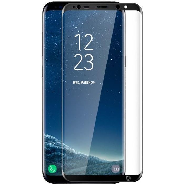 Force Glass Film Ecran Verre Trempé Samsung Galaxy S8 Plus - Noir Garanti à Vie