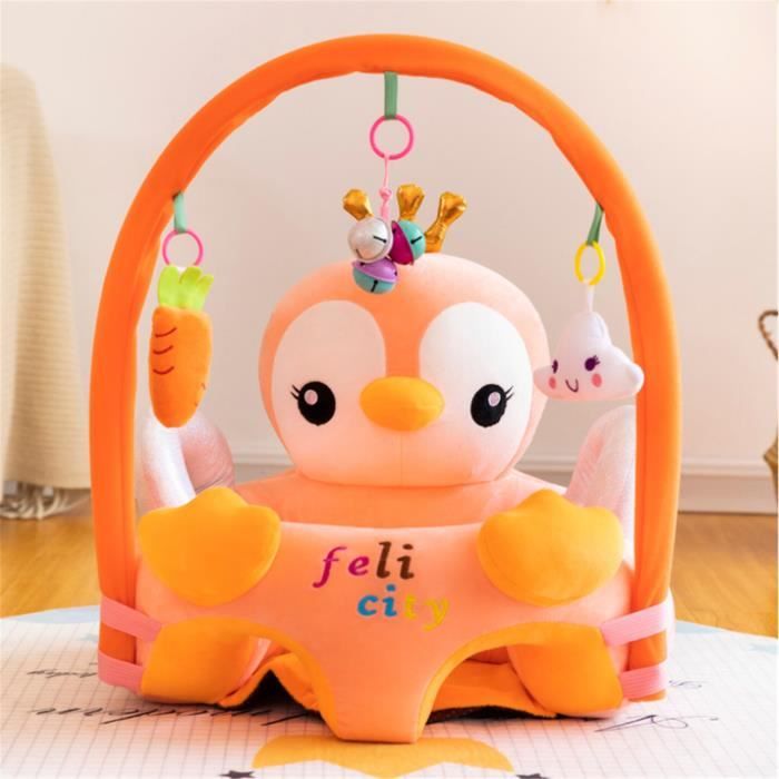 Bébé Siège Support Siège de Soutien Canapé en Peluche Bébé Avec Arche Suspendu Jouets Style Pingouin