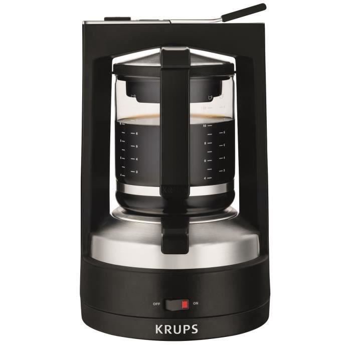 KRUPS KM468910 Cafetière filtre pression, Verseuse graduée de 1 L, 12 tasses, Cafetière électrique, Utilisation et entretien faciles