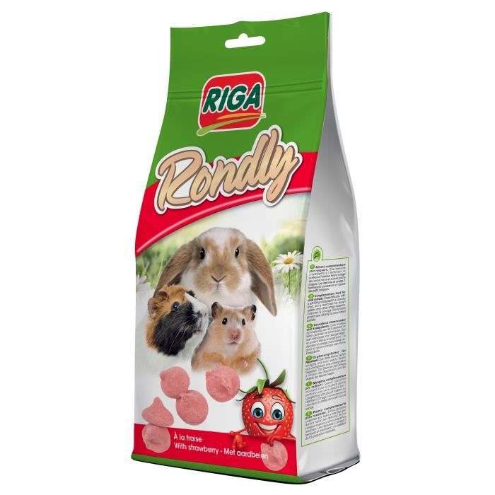 RIGA Friandises Rondly au fraise - 125 g - Pour rongeur