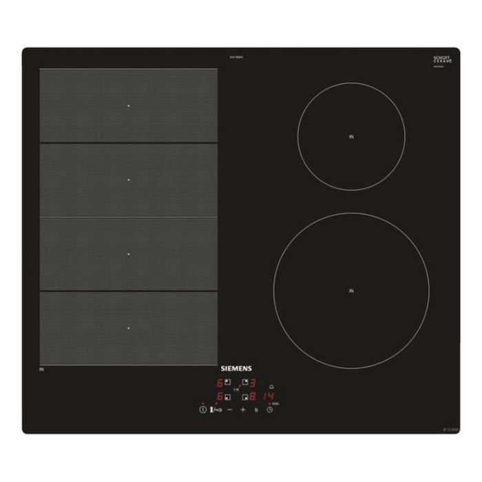 Table de cuisson induction 60cm 4 feux 7400w noir - SIEMENS - EX611BEB1E