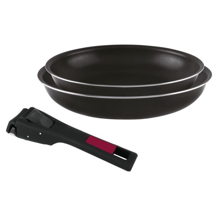 SITRAM Batterie de cuisine Agile 3 pièces - Aluminium - Tous feux dont induction - Noir