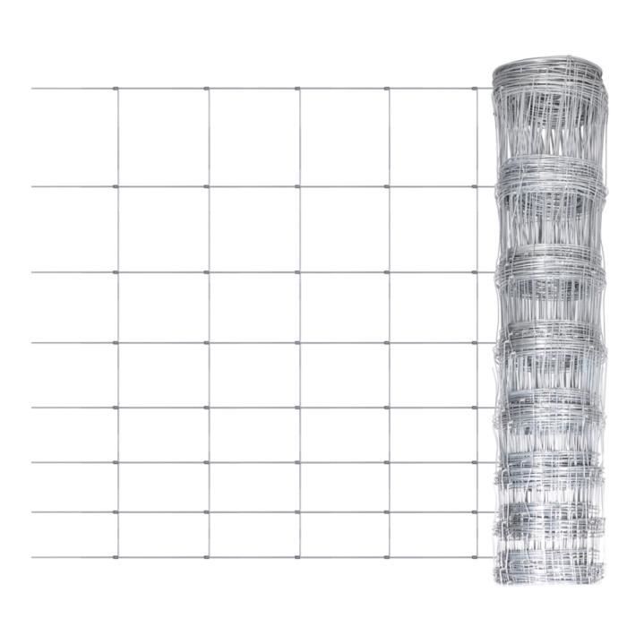 Clôture de jardin 50 m x 100 cm Grillage galvanisé de Haute qualité Pour terrasse balcon forêt