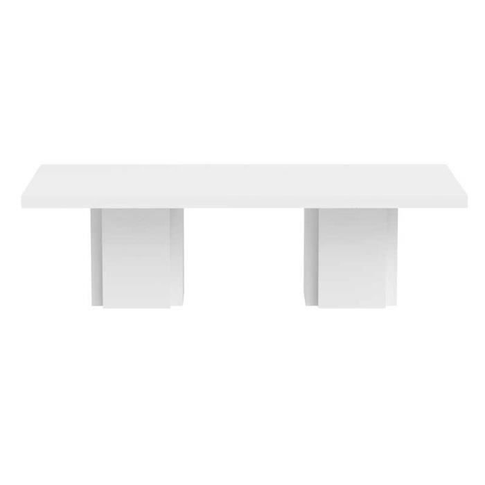 Table de repas rectangulaire Blanc brillant - BELLESA - L 262 x l 130 x H 75