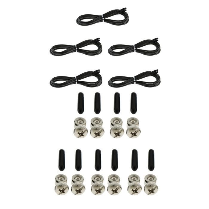 Corde de Remplacement et Vis Réglage Capuchon d'Extrémité pour Corde à Sauter Noir