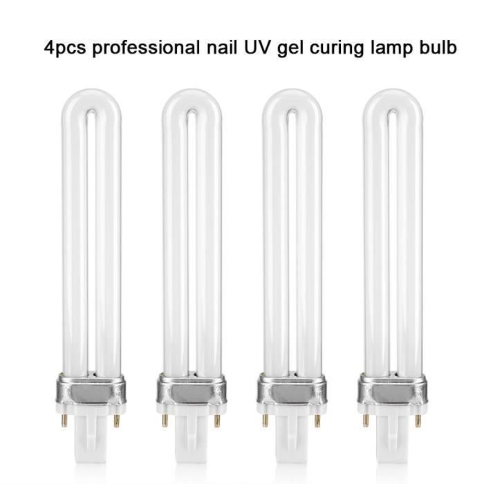 VINGVO ampoule de lampe UV 4 pièces / ensemble manucure UV sèche-ongles lampe ampoule 9W vernis à ongles Gel durcissement tube de