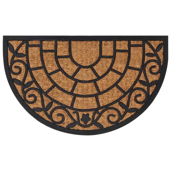 vidaXL Tapis de Porte Demi-rond Paillasson Antidérapant Tapis de Sol Tapis dEntrée Jardin Moderne 45x75 cm Caoutchouc 155884