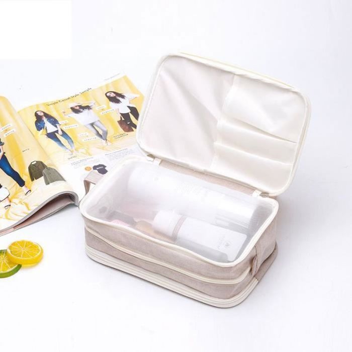 Trousse De Maquillage Avec Imprimé Cœur Pour Femme - Organiseur De Toilette Spacieux Avec Fermeture éclair Pour Un Usage Quotidien, A