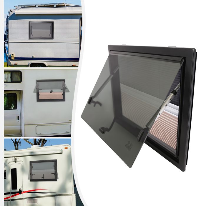 Fenêtre pour camping - cars 650 x 500 mm avec Store vitres pour murs de 30 à 80 mm dépaisseur