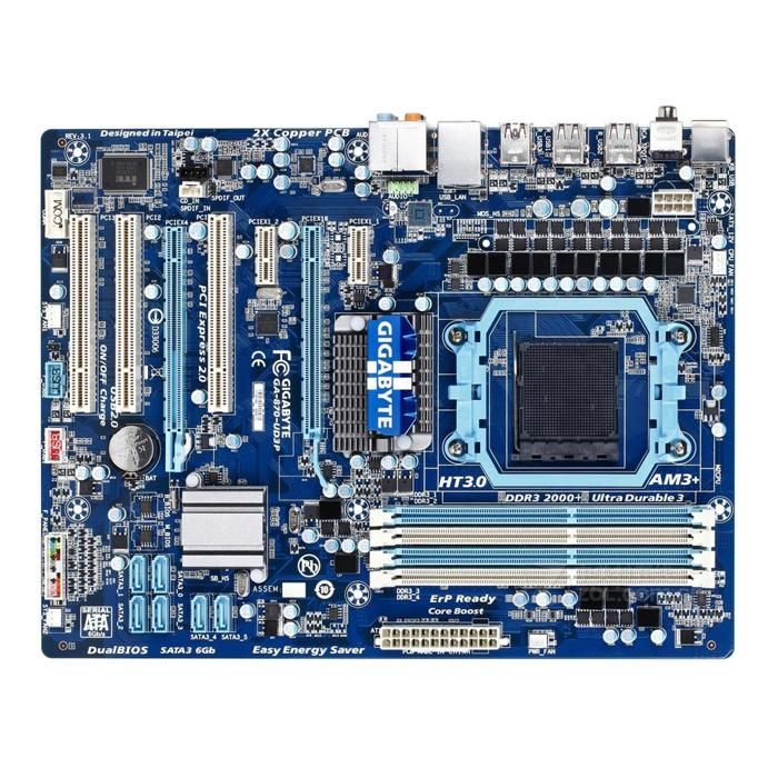 Carte mère GIGABYTE GA-870-UD3P AMD 870 Socket AM3+ 4xDDR3 SDRAM 16GB ATX - Gigabyte