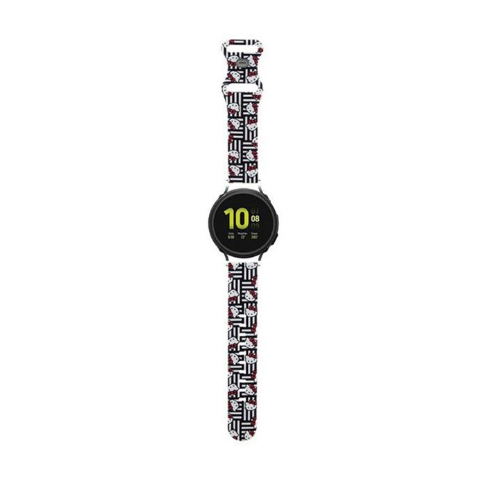 Hello Kitty Silicone Heads & Stripes Bracelet universel pour montre intelligente 20 mm