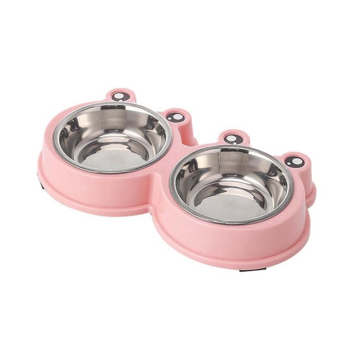 Meilleurs prix pour Bols Doubles en Acier Inoxydable pour Animaux de Compagnie Antidérapants et Pratiques pour Nourriture et Eau