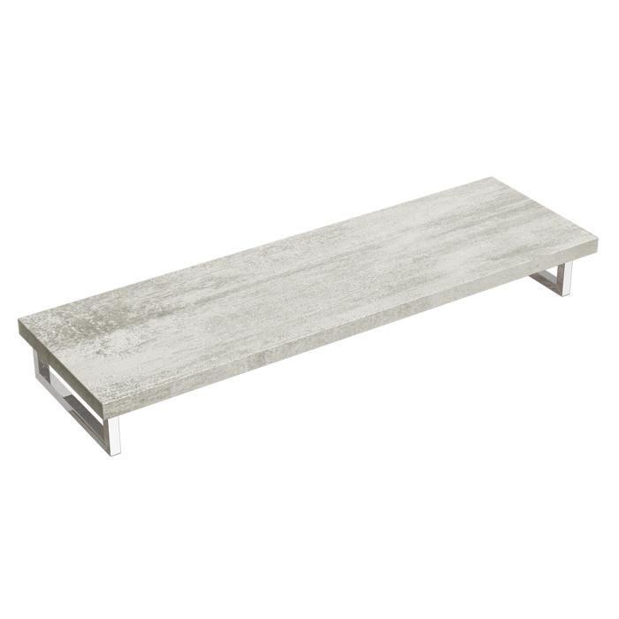 doporro Plan de Vasque Gris Claire 45x160cm Meuble sous Lavabo Plan Lave Mains avec 2 Supports en Inox