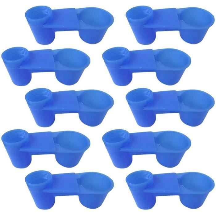 Comparer les prix de 10 X Bol à Boire en Plastique Durable pour Abreuvoir à Oiseaux pour Pigeon - Bleu [337]