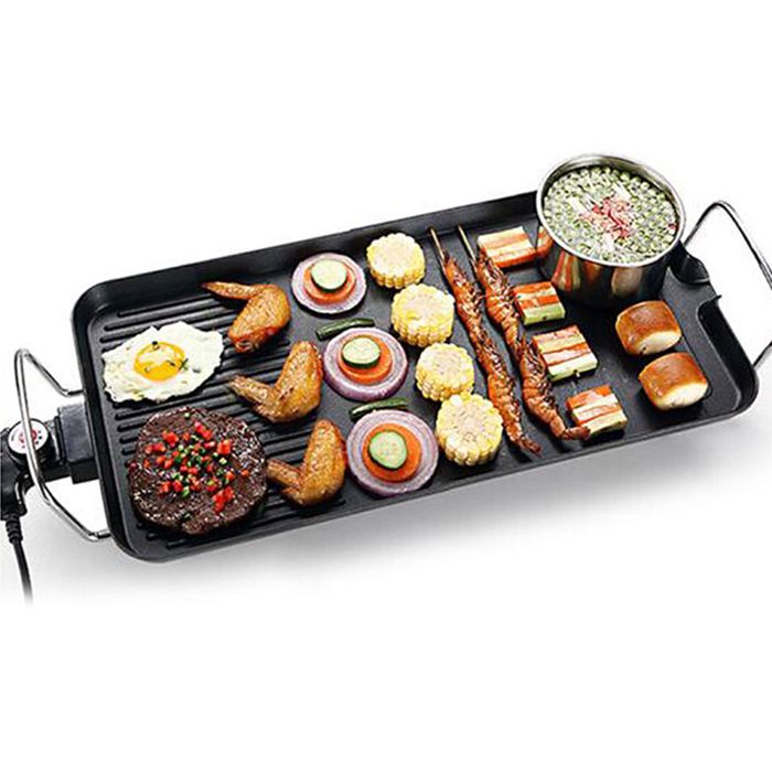 Plancha en inox - 68*28cm - Noir - Plancha électrique