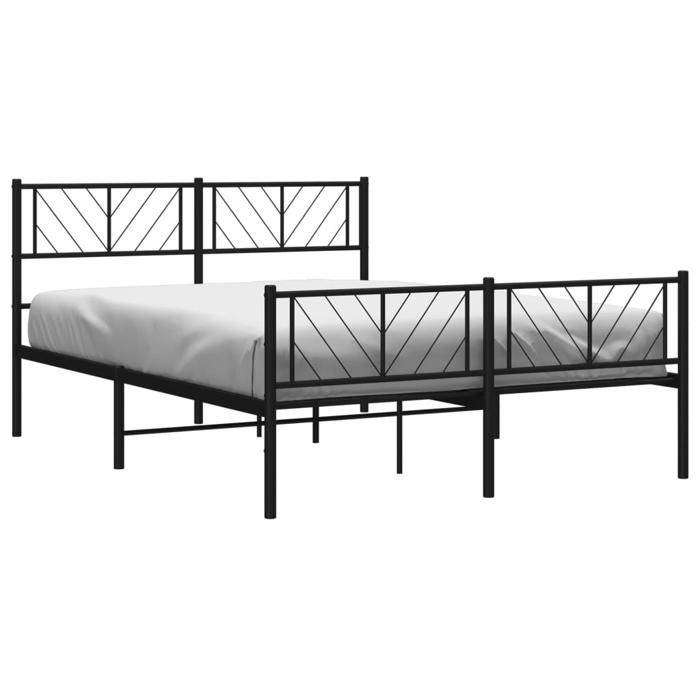 TOP Lit métal - XINWO - Structure de lit métal - sans matelas - avec pied de lit - noir 140x190cm @@550