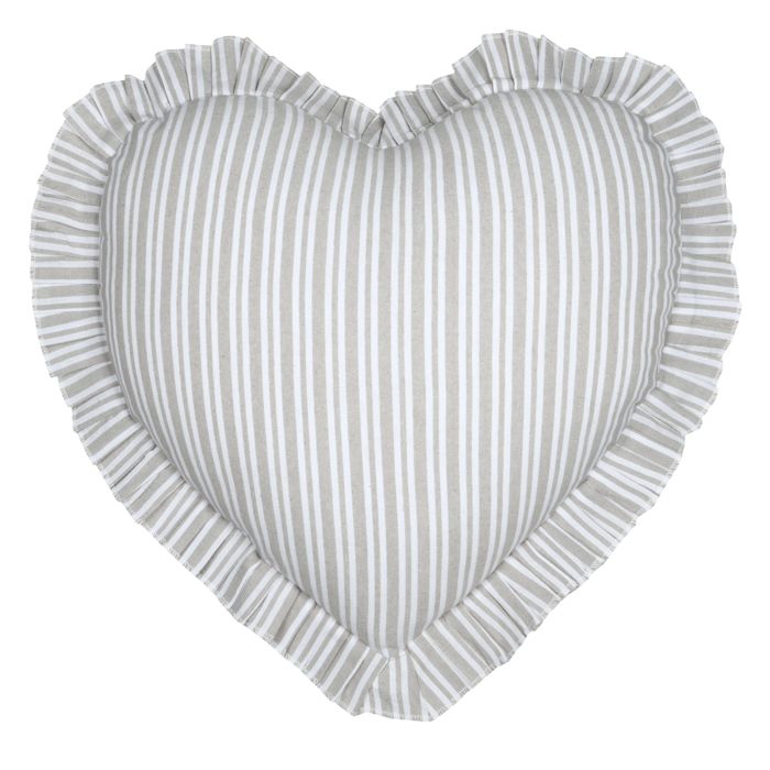Coussin décoratif romantique en forme de coeur Gris 45x45 cm