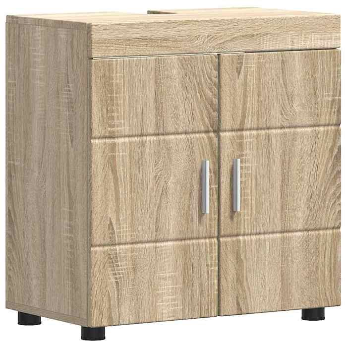 BONNIE®Armoire de lavabo - SUIKUN - Meuble pour Vasque à Poser de salle de bain Chêne sonoma 60x34x63 cm FR600349