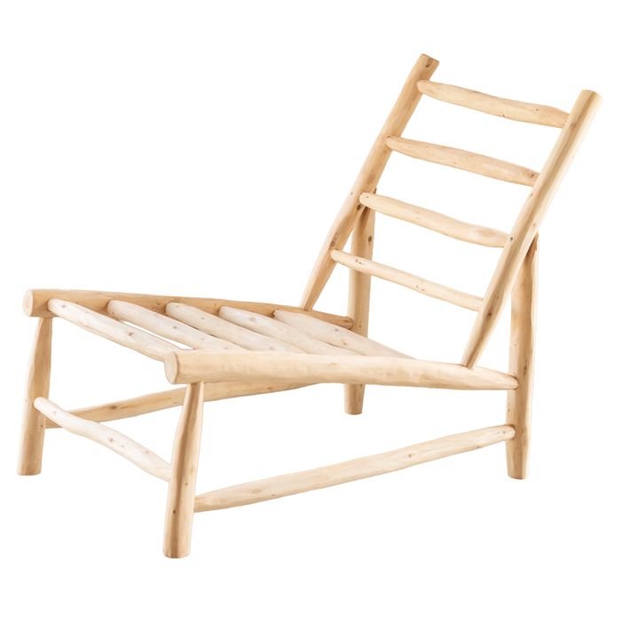 Fauteuil lounge bois organique Naturel 60x80x75 cm