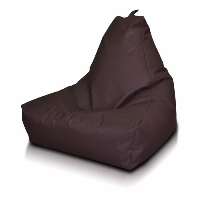 Keiko M pouf fauteuil extérieur imperméable poignée fauteuil relax salon décoration maison marron foncé Ecopuf