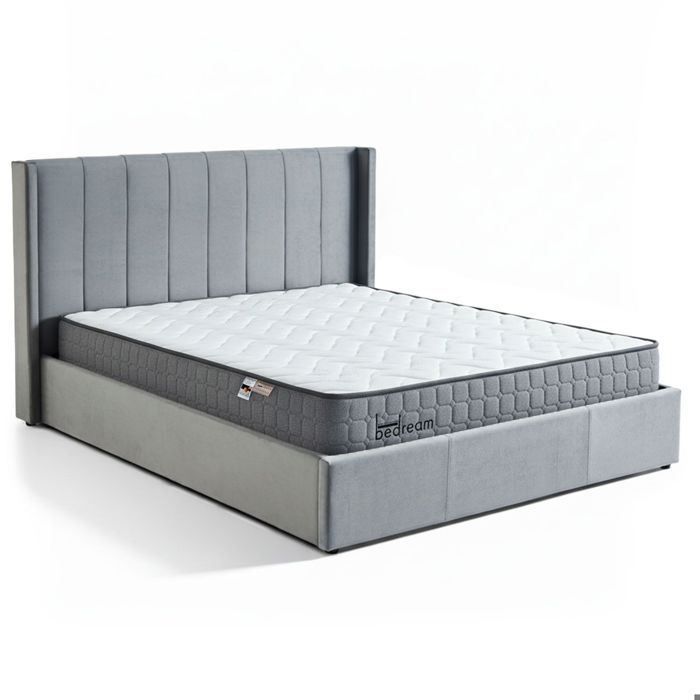 MENZZO Pack Lit-coffre Magorial + Matelas Bedream 180x200cm Velours Gris - Velours Lit complet : L190 x P217 x H110 cmMatelas MENZZO Pack Lit-coffre Magorial + Matelas Bedream 180x200cm Velours Gris - Velours Lit complet : L190 x P217 x H110 cmMatelas