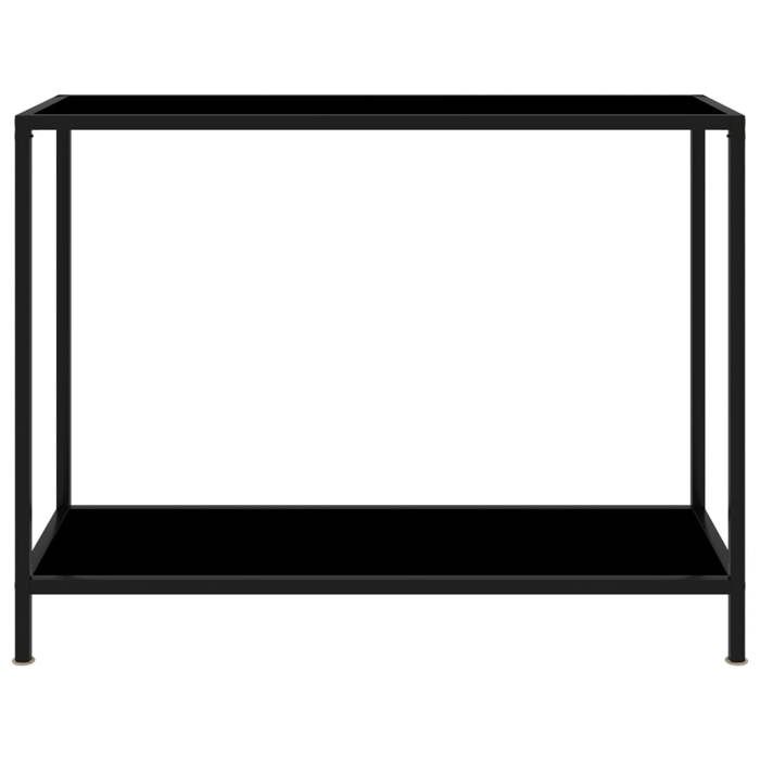Promotion Nove Armoire console - Meuble Entrée - Noir 100x35x75 cm Verre trempé FR_02797539