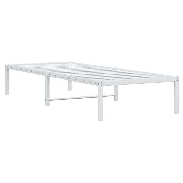 Structure de lit métal - UU - Blanc - 80x200 cm - Acier - 207x85x31 cm - Hauteur libre 26 cm - Espace de rangement