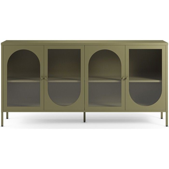 Buffet 4 portes en métal vert 160 cm - Ysia Buffet 4 portes en métal vert 160 cm - Ysia