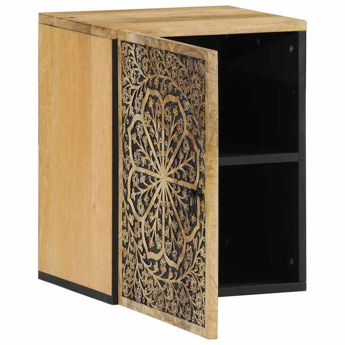 Bois Armoire murale de bain JILL Meuble WC murale 38x33x48cm bois massif manguier BB161