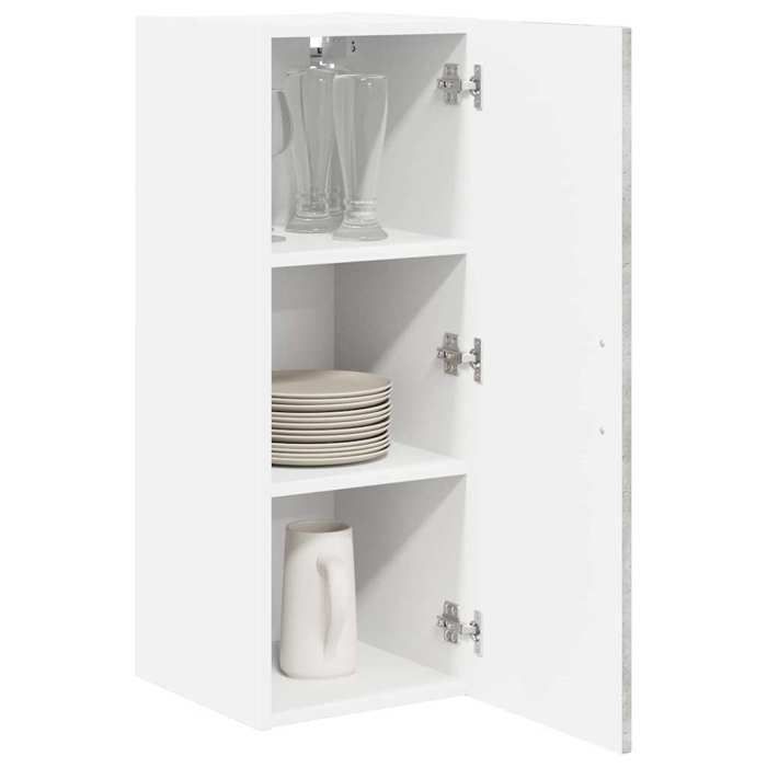 [85683]Armoire de cuisine MOBILIERCLASSIC Capacité 70 kg Meuble bas de cuisine - Gris béton 30x31x80 cm Bois dingénierie Poids