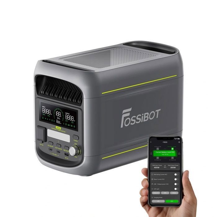 FOSSIBOT F1800 1024Wh 1800W 230V Portable Générateur Electrique LiFePO4 2700W Pic Centrale Électrique - Garantie de 5 ans - APP-ECO