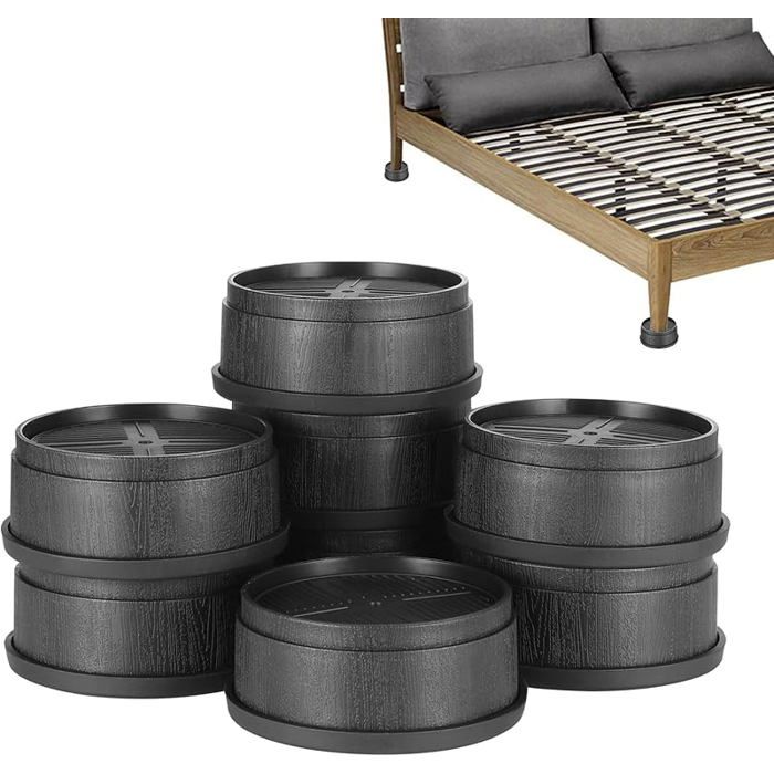 Lot de 8 rehausseurs de Meubles empilables Robustes de Hauteur réglable Pied de Meubles pour Table Chaise canapé PIED DE TABLE