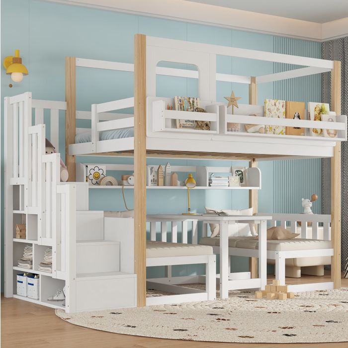 Lit superposé enfant multifonction 254 5 x 105 x 181 cm 90 x 200 cm