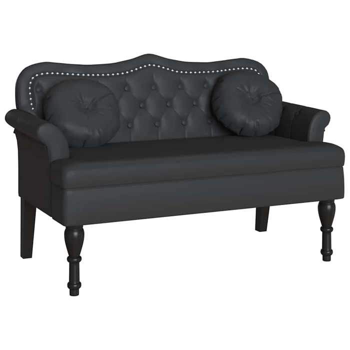 Noir Meuble dentrée - Banc Chesterfield Noir 120 5x65x75 cm Simili cuir m6169