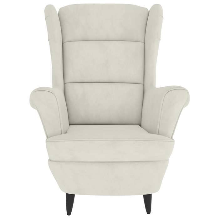 (31568)Moderne Fauteuil à oreilles avec tabouret - VIDAXL - velours - crème - avec accoudoirs 112dlq42b4071