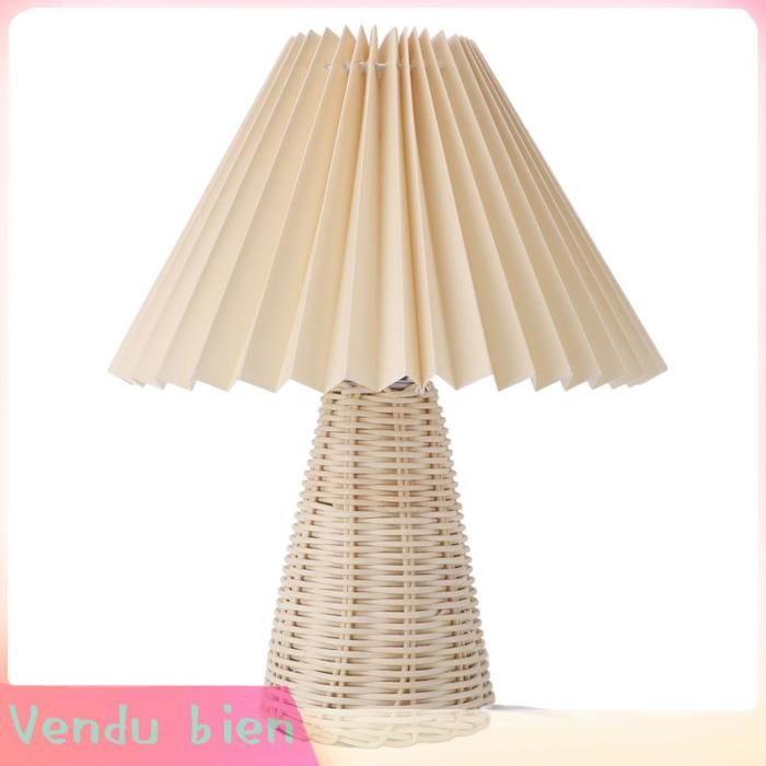 Lampe de table plissée télécommande moderne 3 températures de couleur à intensité pour chambre à coucher salle