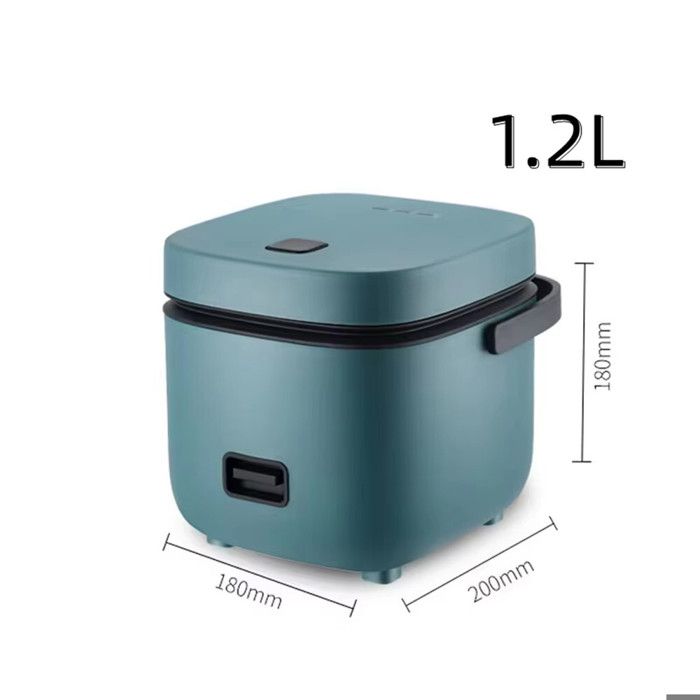Cuiseur à riz domestique 1.2L Mini cuiseur à riz électrique Comprend cuiseur vapeur cuillère à riz Acier inox facile à nettoyer