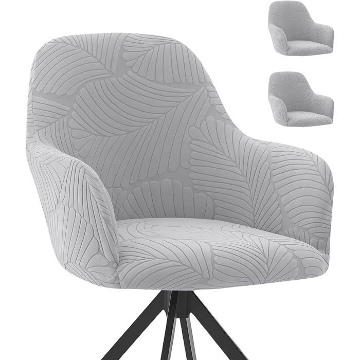 Lot De 2 Housses De Chaise Avec Dossier Incurvé : Housse De Chaise De Bureau Extensible De Qualité Supérieure Avec Accoudoirs[F151]