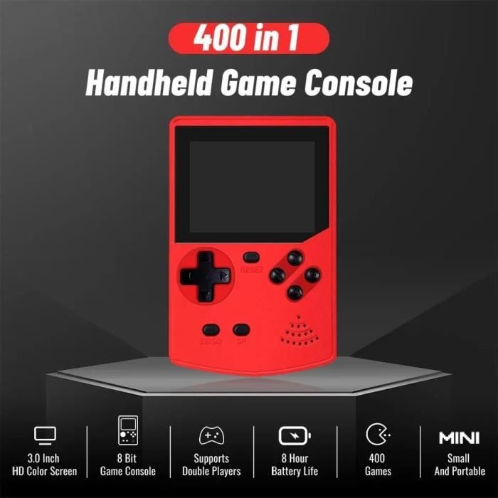 Console De Jeux Rétro 3 Pouces Pour Enfants – 240 Jeux 32bit Intégrés, Sortie TV, Rechargeable – Cadeau Anniversaire/Noël
