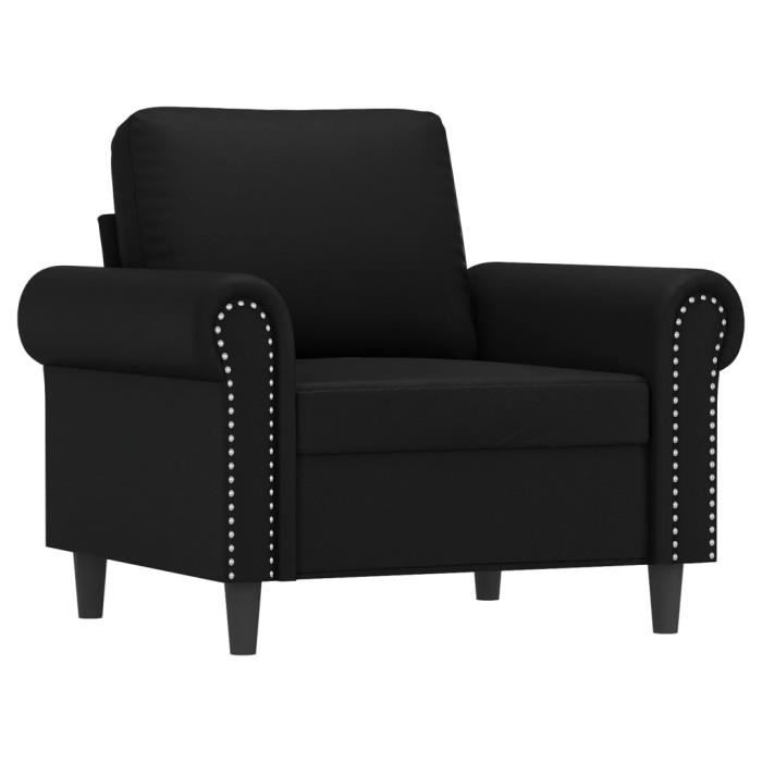 Fauteuil - AKOZON - Similicuir Noir - 60 cm - Design Contemporain - 1 place