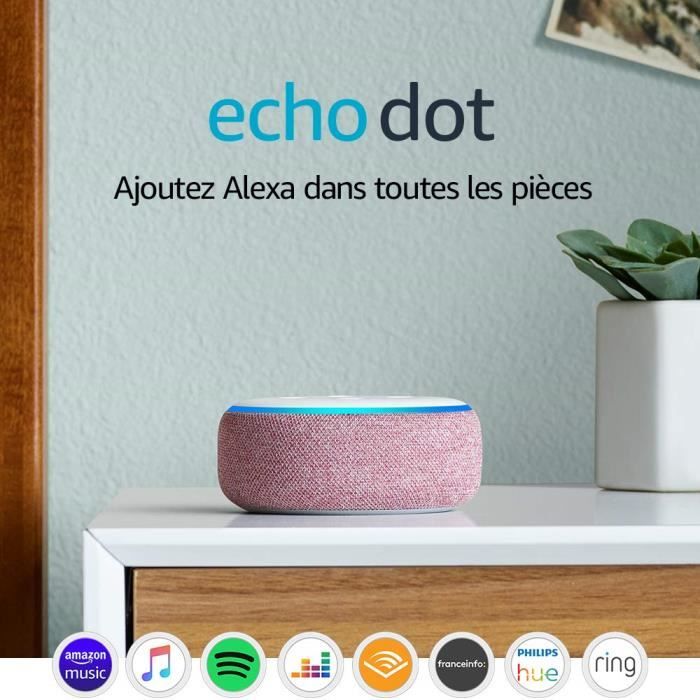 Echo Dot 3ème Gen Prune - Enceinte connectée Alexa