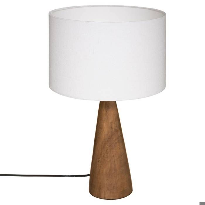 Lampe Aina bois blanc H46cm - Atmosphera Créateur dintérieur