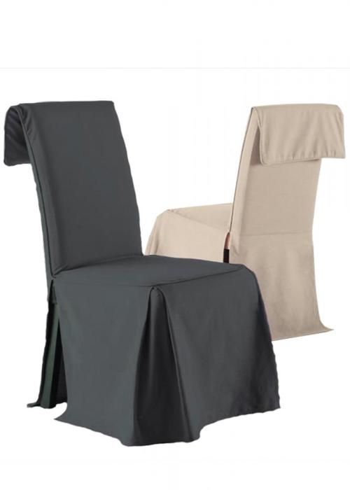 Housse de chaise en Tissus Anthracite  Cdiscount Maison