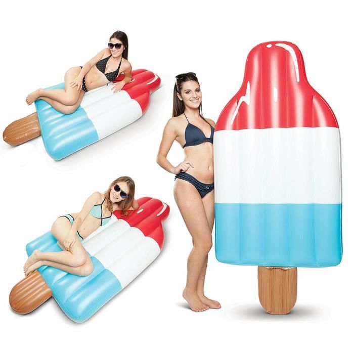 Bouée Piscine Donut Flamingueo – 121 X 121 X 32 Cm, Double Valve, PVC 0,28 Mm, Capacité 120 Kg, Design Vintage Bicolore