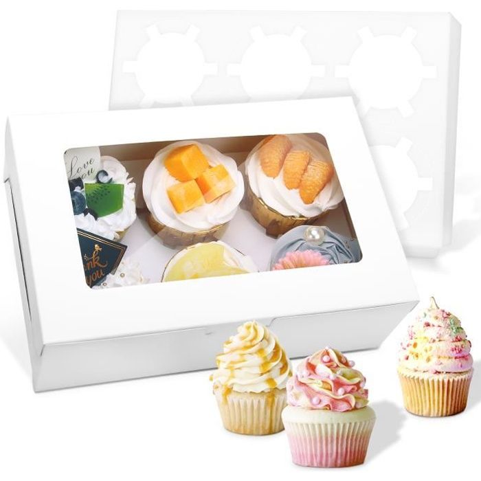ITODA Lot de 50 Mini Boîtes à Gâteaux en Plastique Boîte de Transport Jetables Boîte Alimentaire Rond Oeuf-Jaune Soufflé Transparente idéal pour Gâteau de Lune Desserts Biscuits Cupcakes Muffins 
