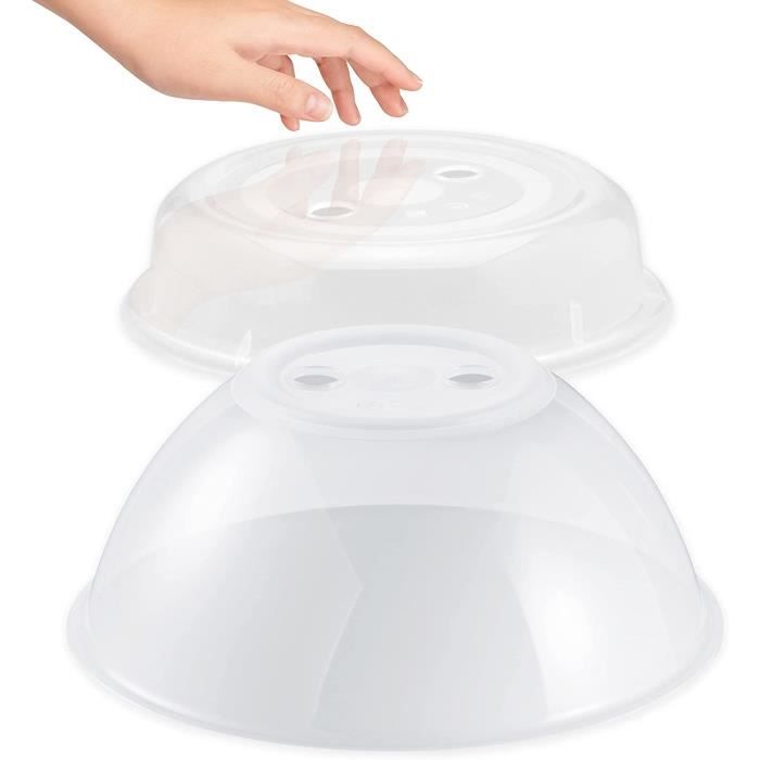 Cloche Micro-ondes Sans BPA 26 Cm - Couvercle Anti-éclaboussures Avec Trous De Vapeur Réglables Et Poignée
