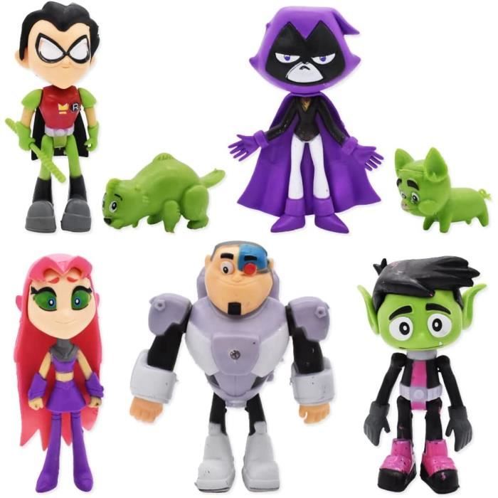 Teen Titans Go! Al Cinema - Mini Figure 5 Pezzi: Cyborg, Wonder Woman, Robin, Slade, Starfire - 4