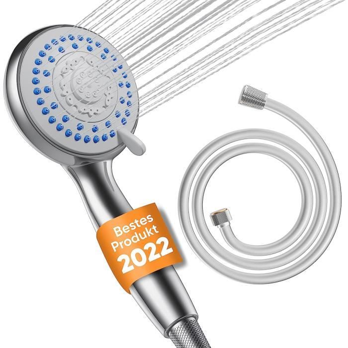 Pommeau De Douche AntiCalcaire Avec Tuyau Lisse De 1,6 M Pommeau De